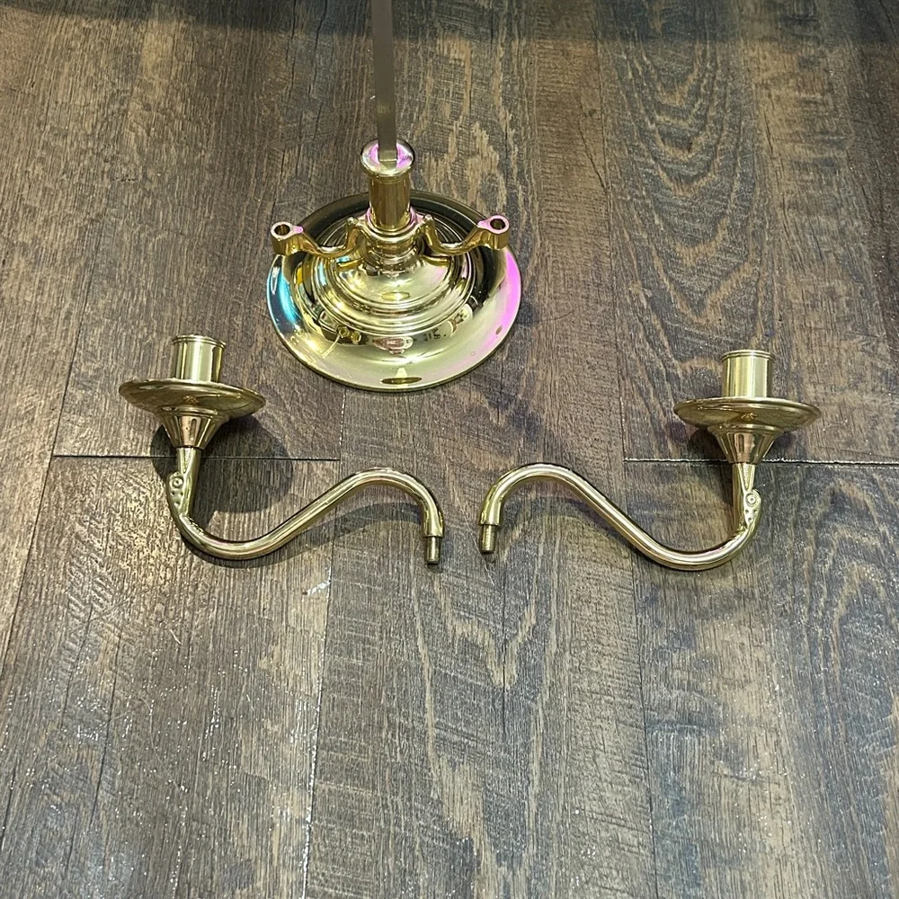 Vtg Baldwin Brass Double Serpentine Candelabra‎ Candle Holder 15.75